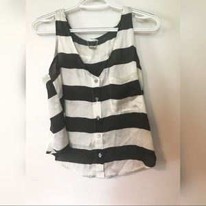 Striped open back shirt